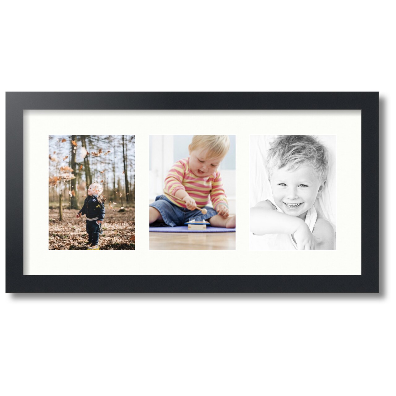 ArtToFrames Collage Photo Picture Frame with 3 - 6x8 inch Openings, Framed in Black with Over 62 Mat Color Options and Plexi Glass (CSM-3926-782)